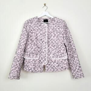 Helene Berman Concealed Zip Front Tweed Jacket